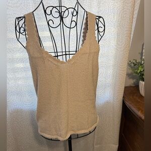 Francesca's Collections Cream Scalloped Camisole, L